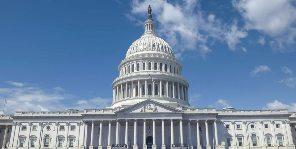 Close-up of the U.S. Capitol building in DC